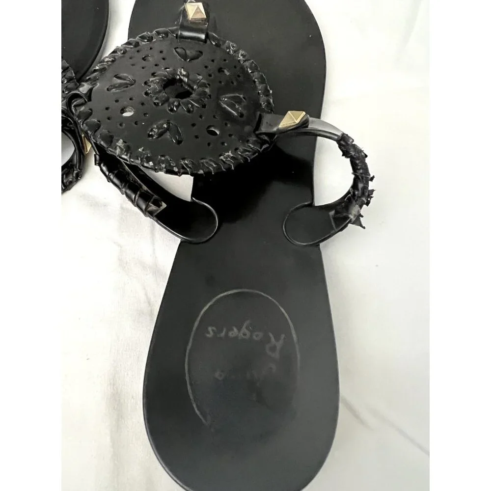 Jack Rogers Georgica Jelly Flip Flop Thong Sandals Womens Sz 8 Black